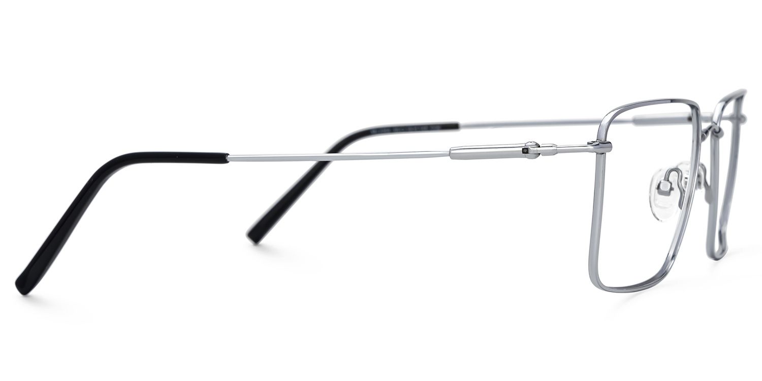 Stowe Thin Silver Glasses in Rectangle Design | ZEELOOL UK2