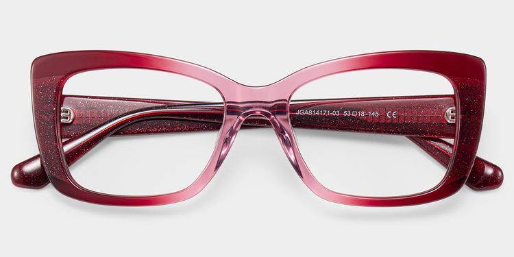 Leona Rectangle Red Glasses