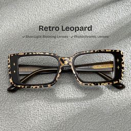 Gleam Rectangle Leopard Glasses0