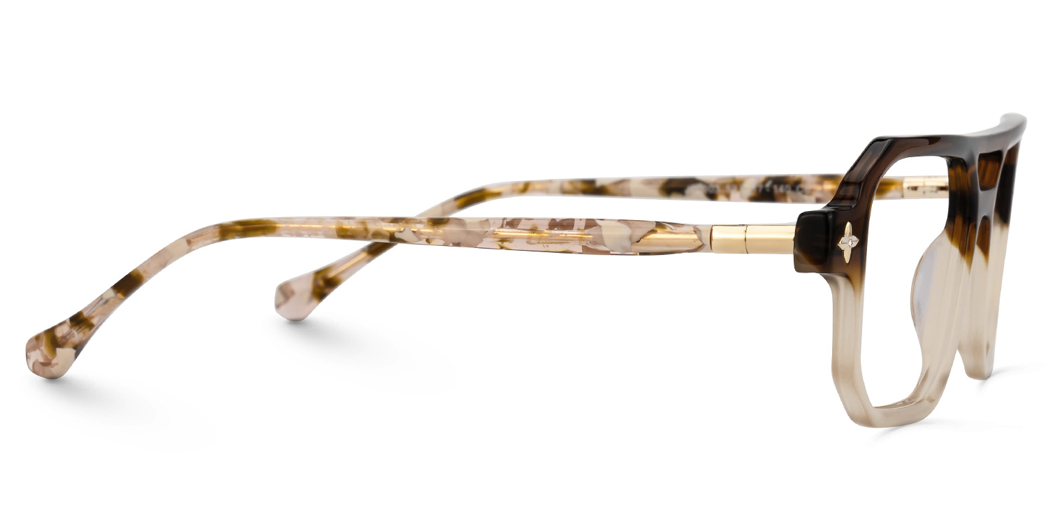 Brown Brackett Aviator Frame Eyeglasses | ZEELOOL UK2