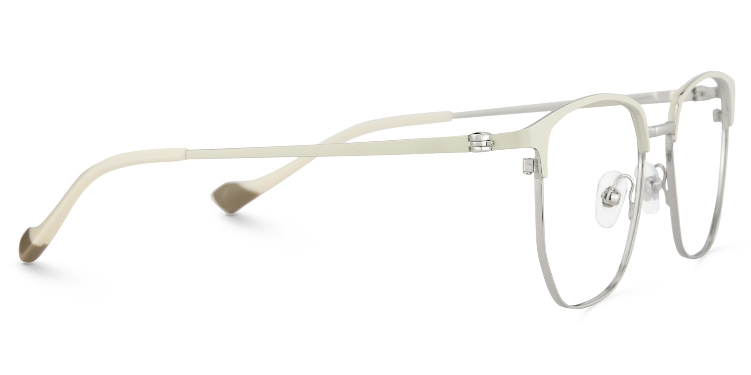 Bethelmy Browline White Glasses4