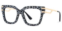 Lidia Gray Leopard Square Glasses3