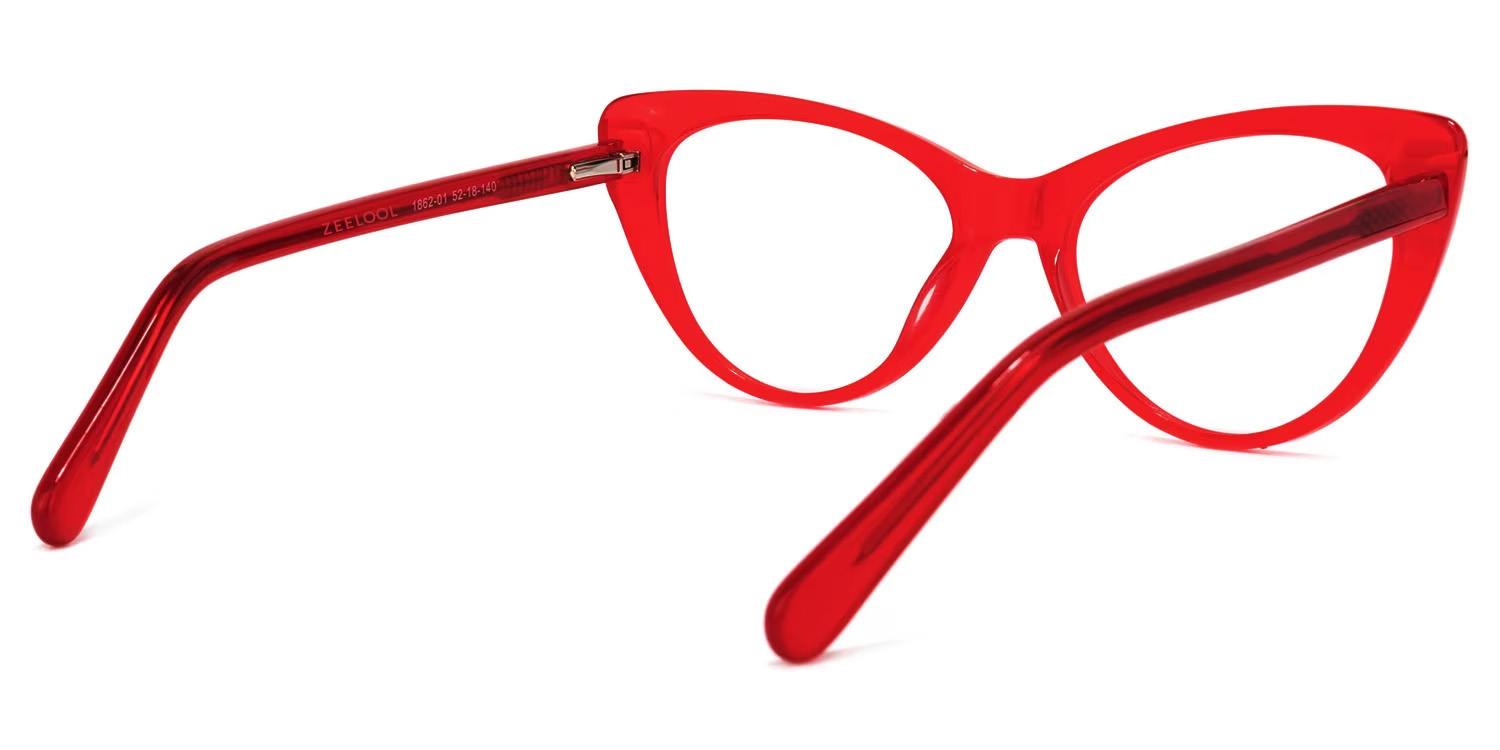 Cat Eye Red Glasses | ZEELOOL UK4