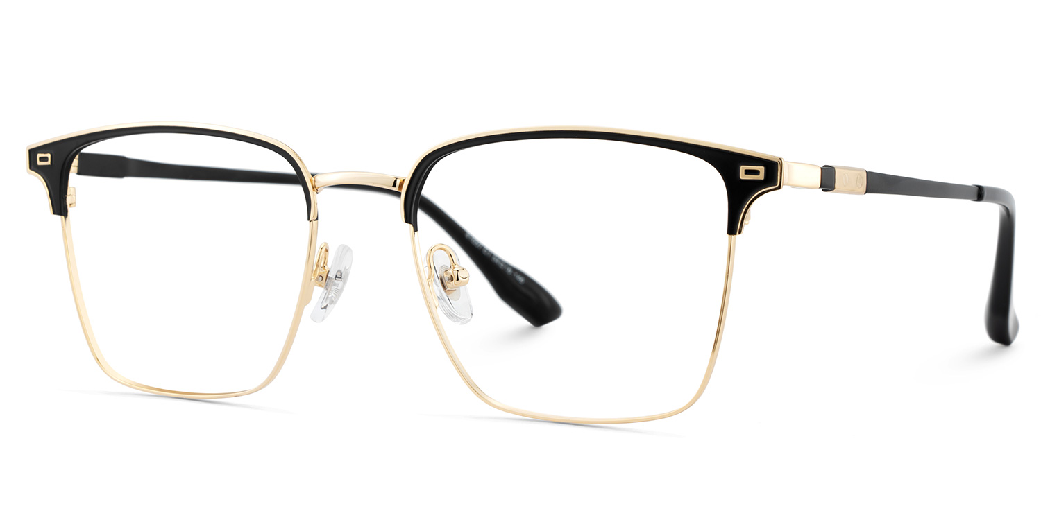 Dawson Browline Black Gold Glasses3