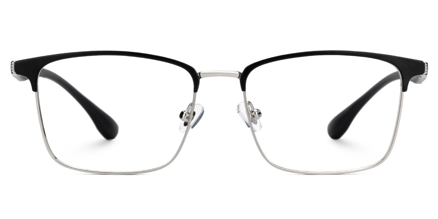 Eaddy Silver Eyeglasses with Rectangle Shape | ZEELOOL UK0