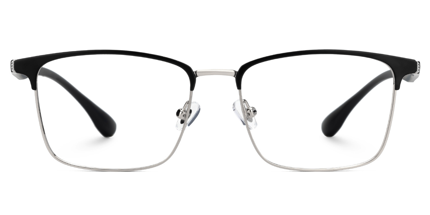 Eaddy Silver Eyeglasses with Rectangle Shape | ZEELOOL UK0