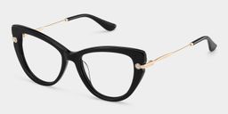 Maggie Cat eye Black Glasses2