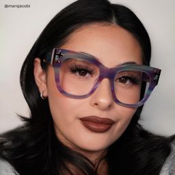 Minfia Blue Purple Square Glasses9