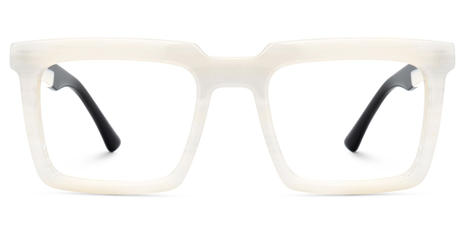 Leblanc Square White Acetate Glasses for Men | ZEELOOL UK1