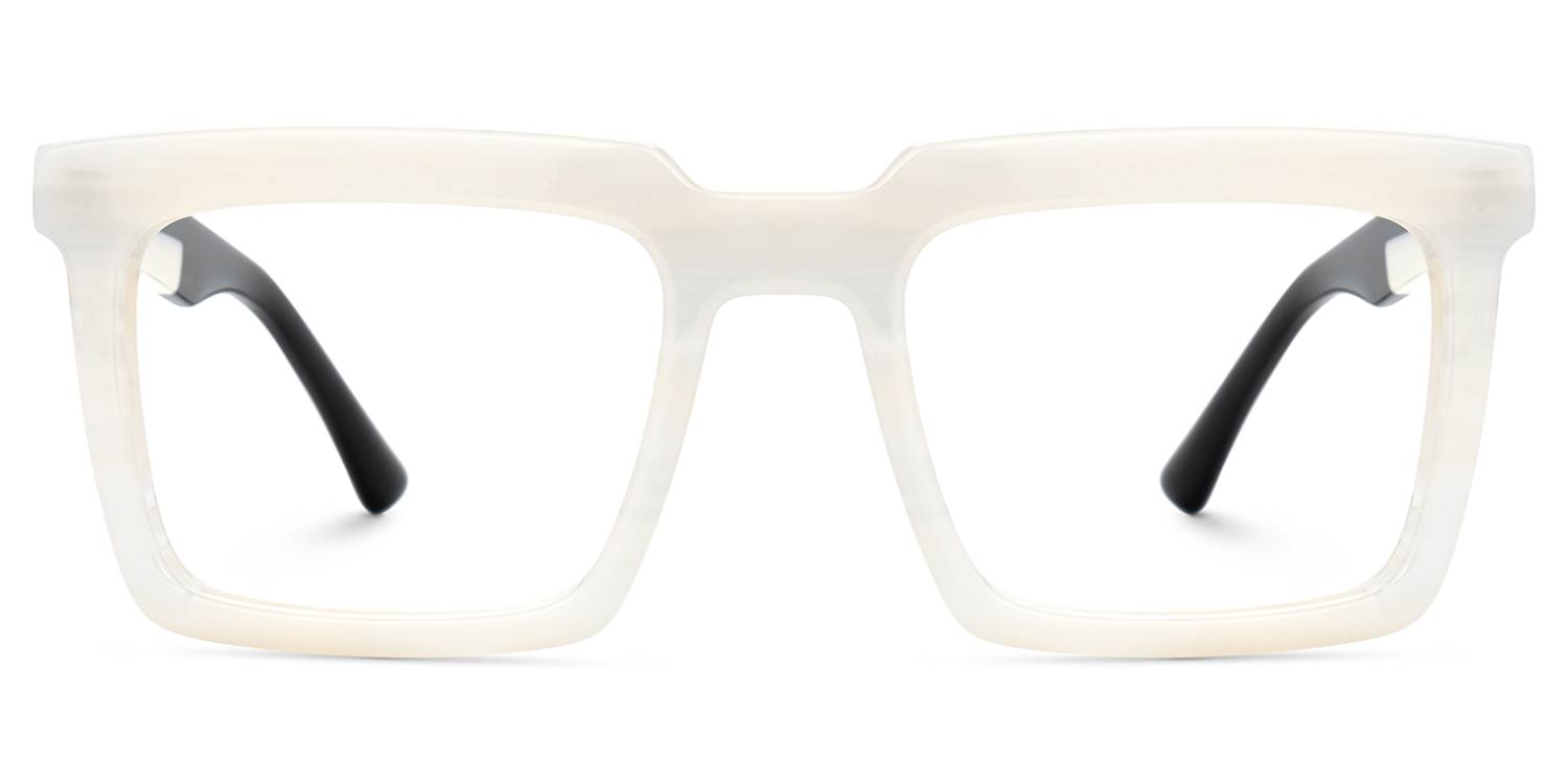 Leblanc Square White Acetate Glasses for Men | ZEELOOL UK1