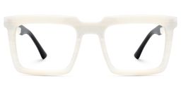 Leblanc Rectangle White Glasses1