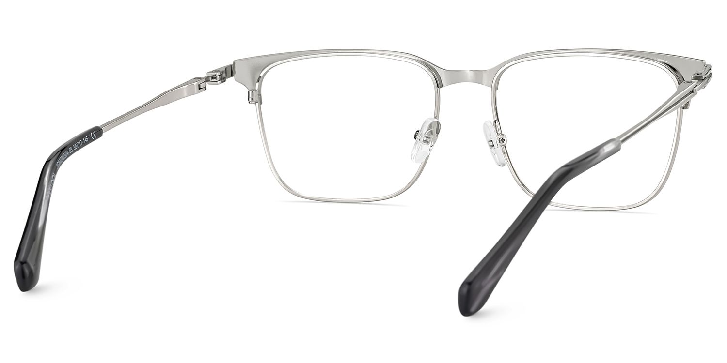 Marshall Silver Rectangle Prescription Glasses | ZEELOOL UK6