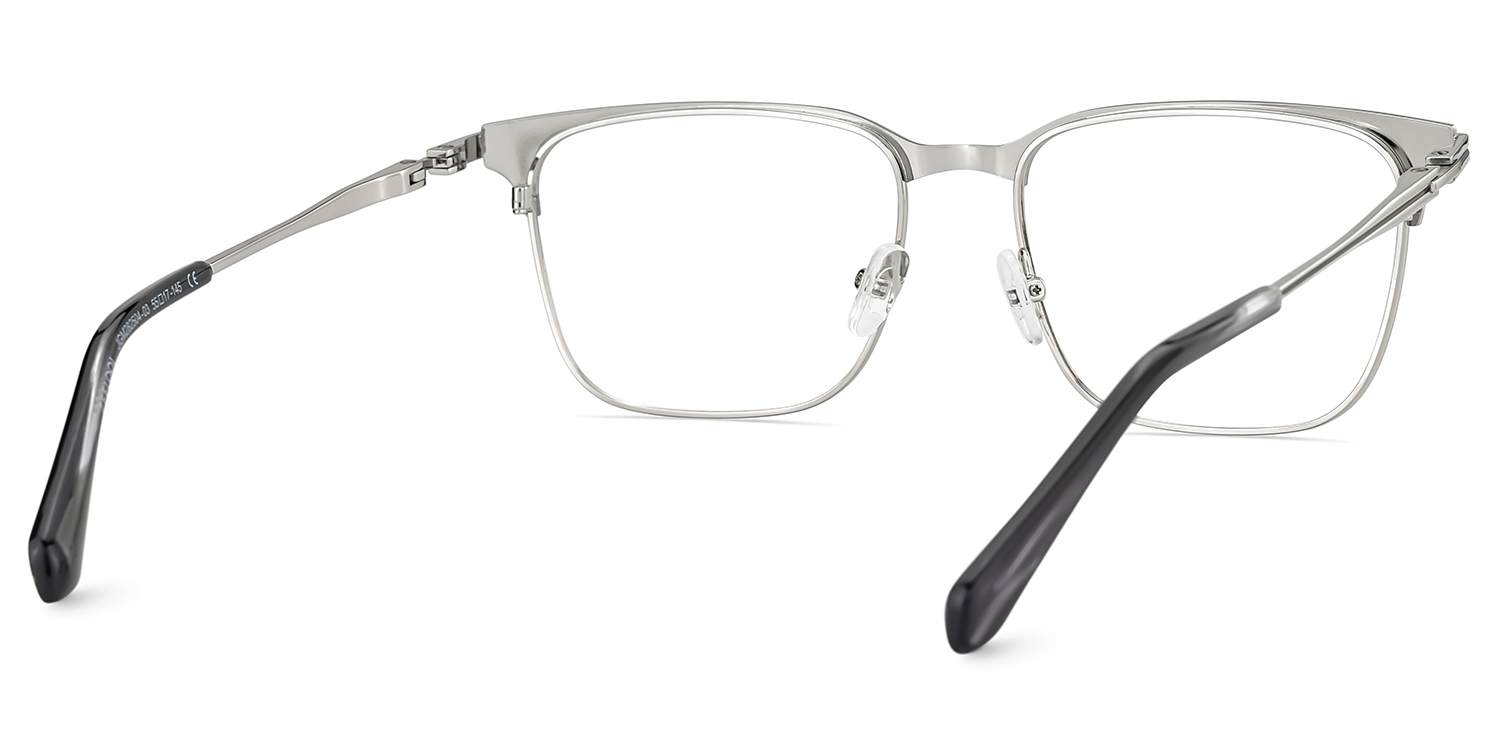 Marshall Silver Rectangle Prescription Glasses | ZEELOOL UK5