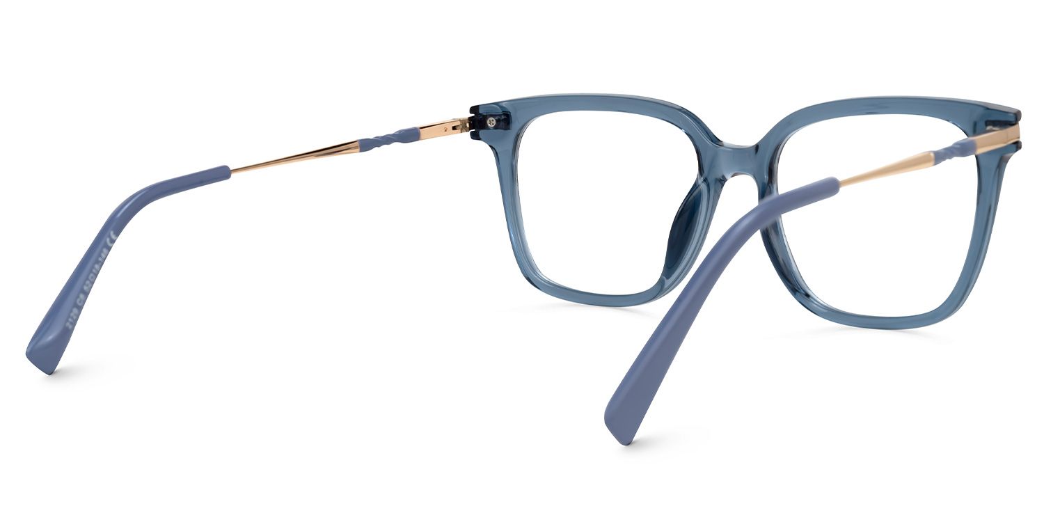 Square Jacqui Blue Glasses deals -Zeelool Glasses3