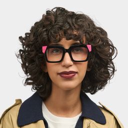 Sarah Rectangle Black Glasses0