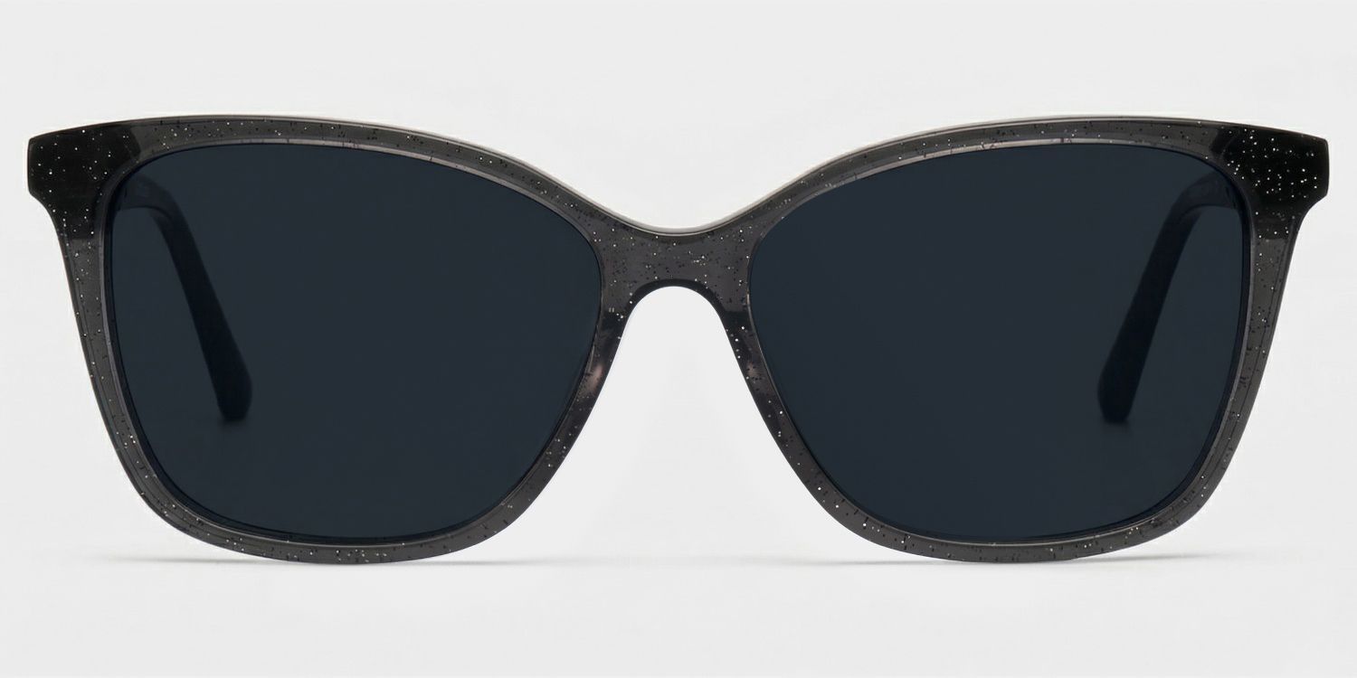 Finnian Square Black Glitter Glasses Frames for Women | ZEELOOL0