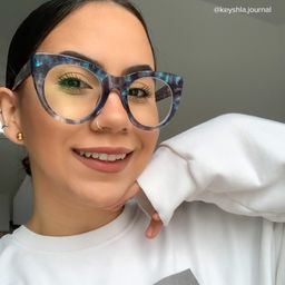 Starry Cateye Blue Glasses8