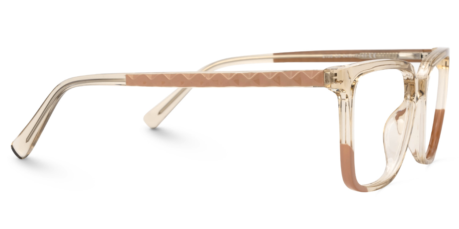 Krissy Champagne Eyeglasses in Square Full-Frame  | ZEELOOL UK2