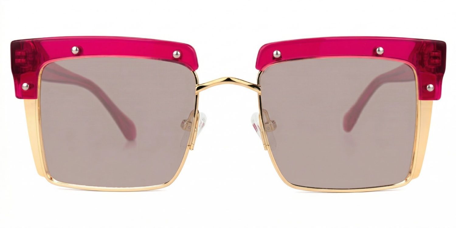 Kiana Square Bright-Pink Frame Glasses | Zeelool0