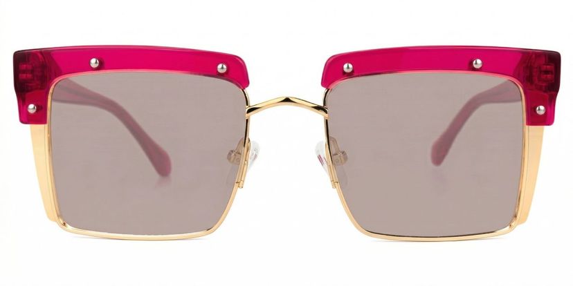 Kiana Bright-Pink Square Sunglasses