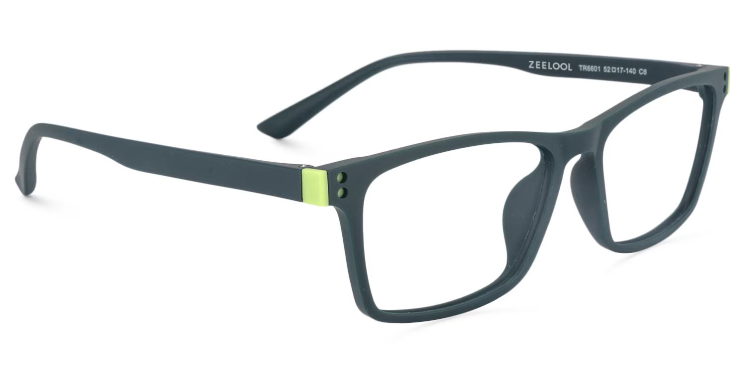 Cheche Rectangle Eyeglasses with Dark Green Frames4
