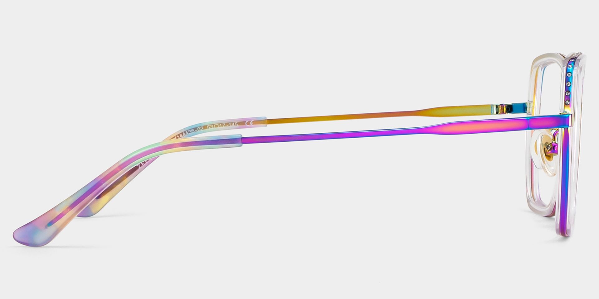 Square Iridescent Eyeglasses- Fiona Mixed Frame Glasses3