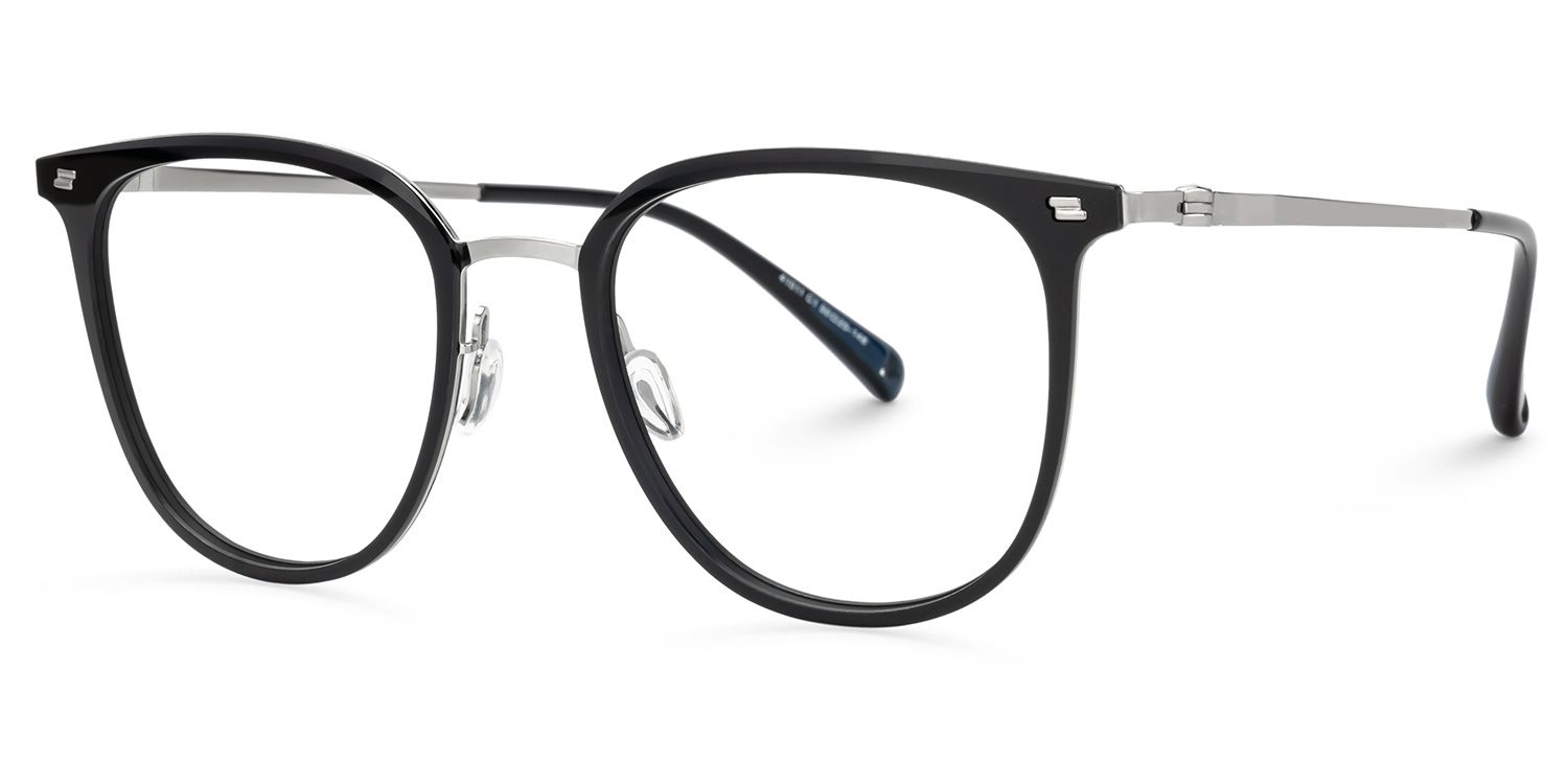 Gilliane Round Black Blue Light Glasses Thin Frame | ZEELOOL UK1
