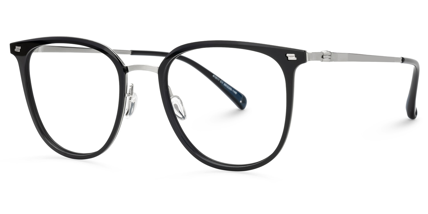 Gilliane Round Black Blue Light Glasses Thin Frame | ZEELOOL UK1