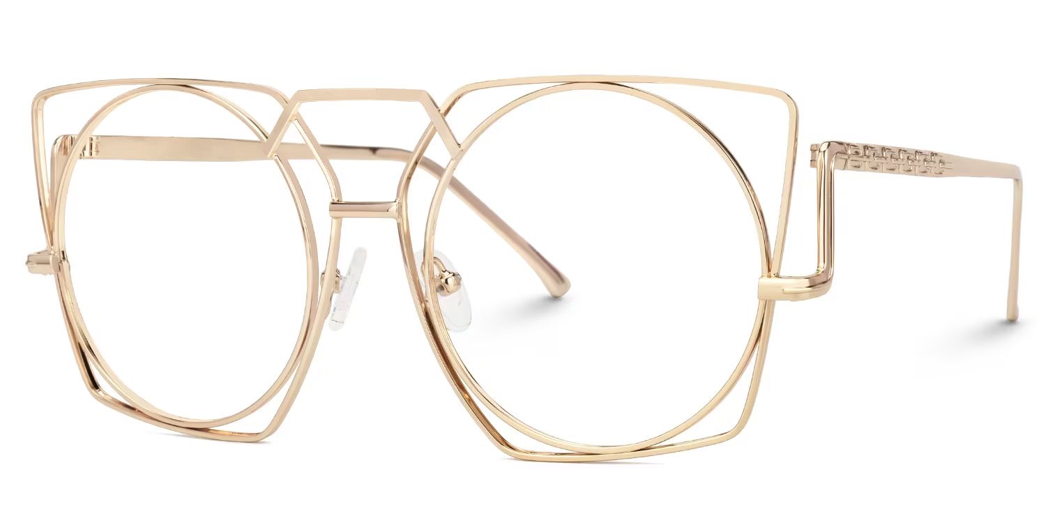 Ybarra Geometric Gold Glasses | ZEELOOL UK1