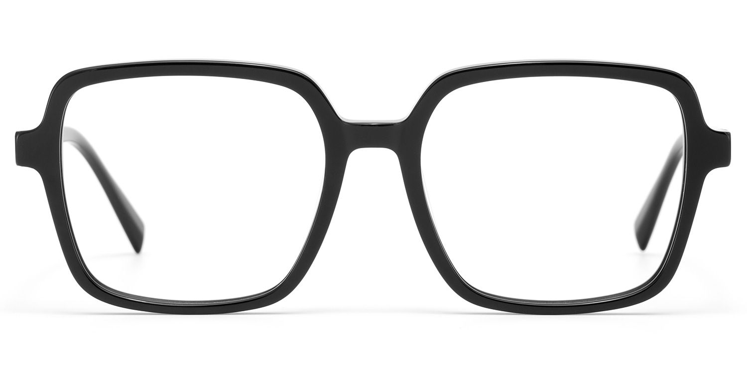 Square Black Eyeglasses- Ember Acetate Frame Glasses1