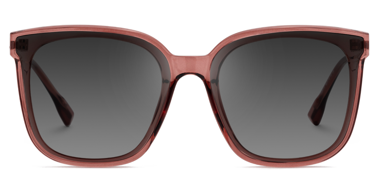 Tammie - Square Red Frame Sunglasses0