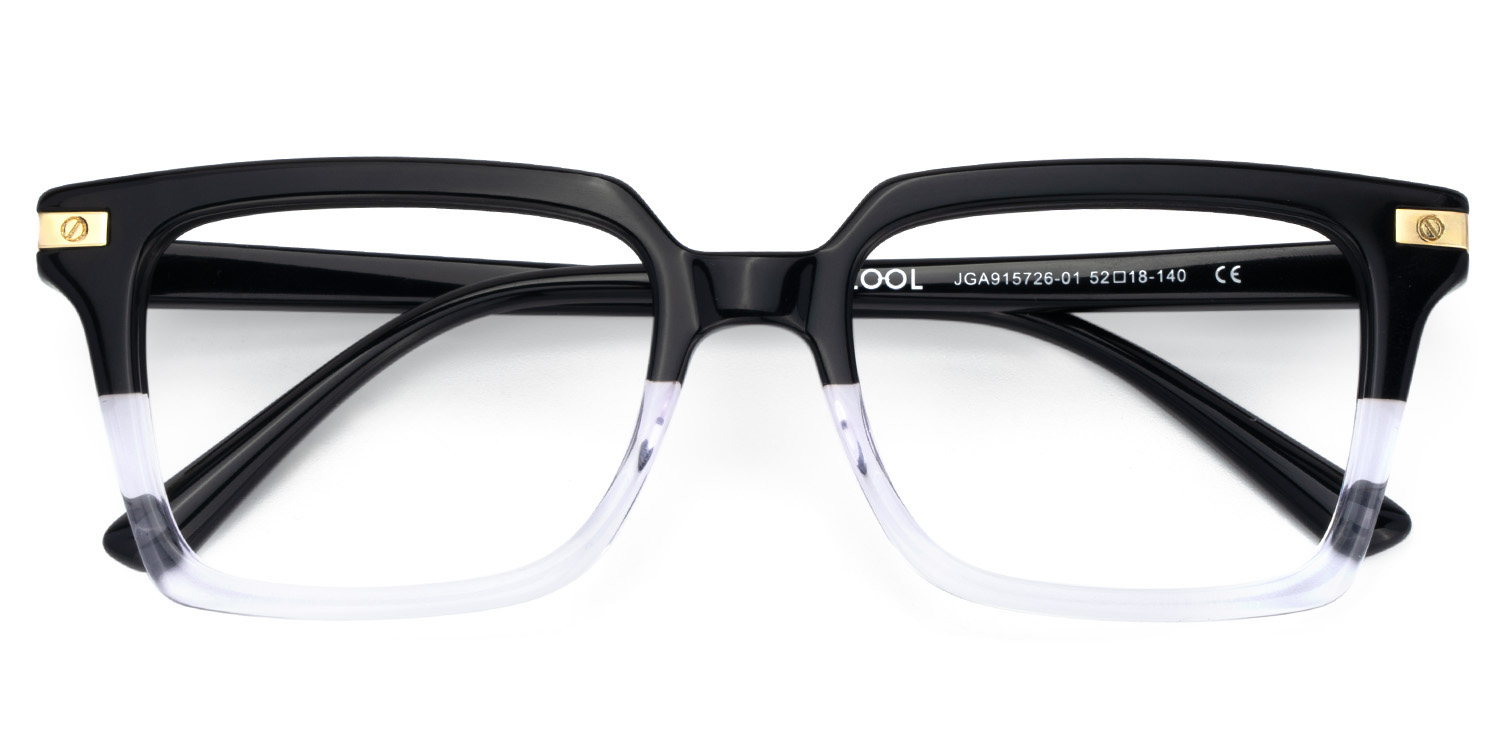 Langston Rectangle Black-Crystal Glasses2