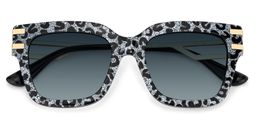 Lidia Square Gray Leopard Sunglasses1