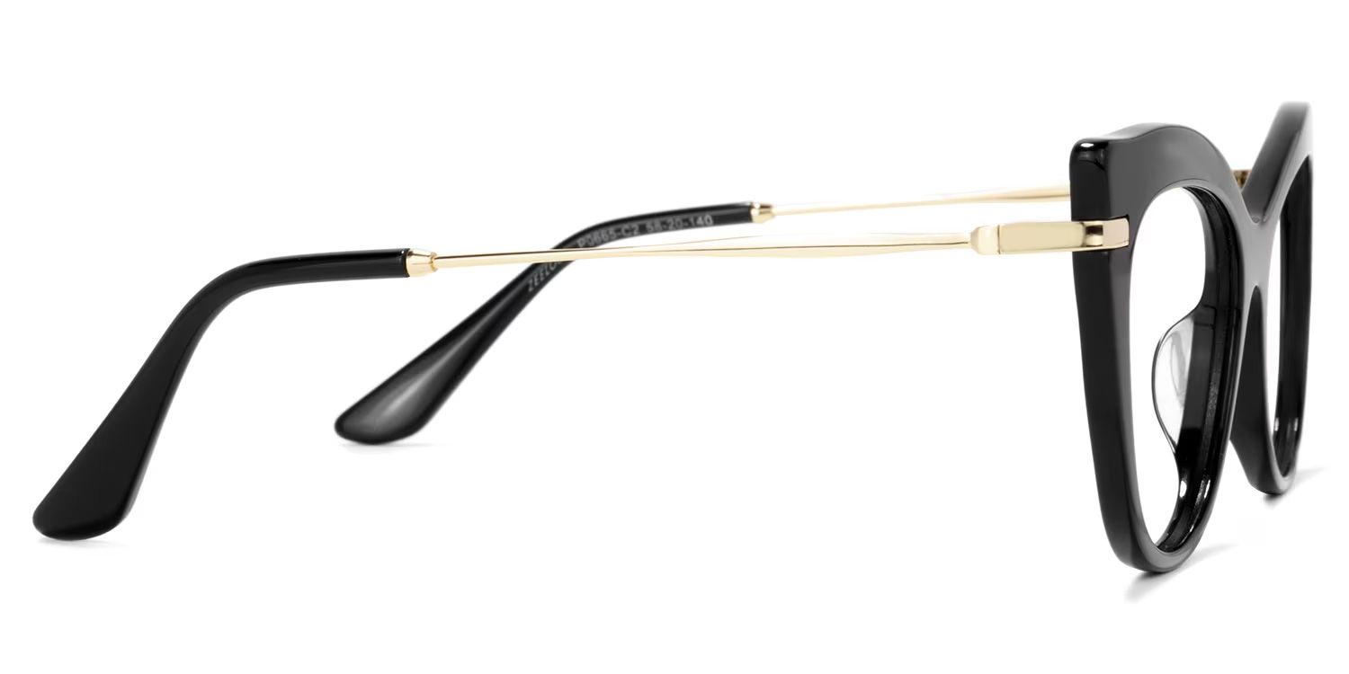 Indira Cat Eye Black Glasses | ZEELOOL UK3