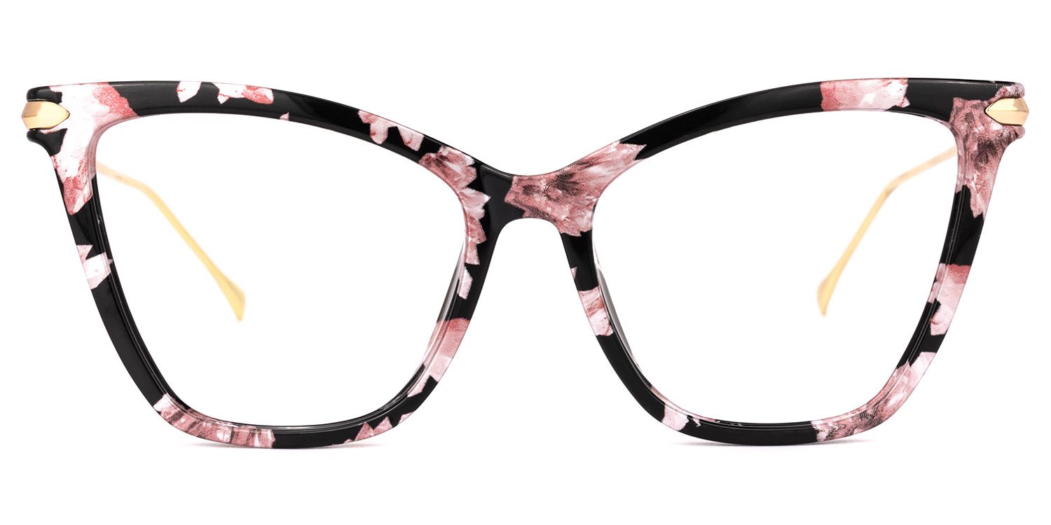 Hilary Butterfly Pink Floral Frame Eyeglasses | ZEELOOL UK0