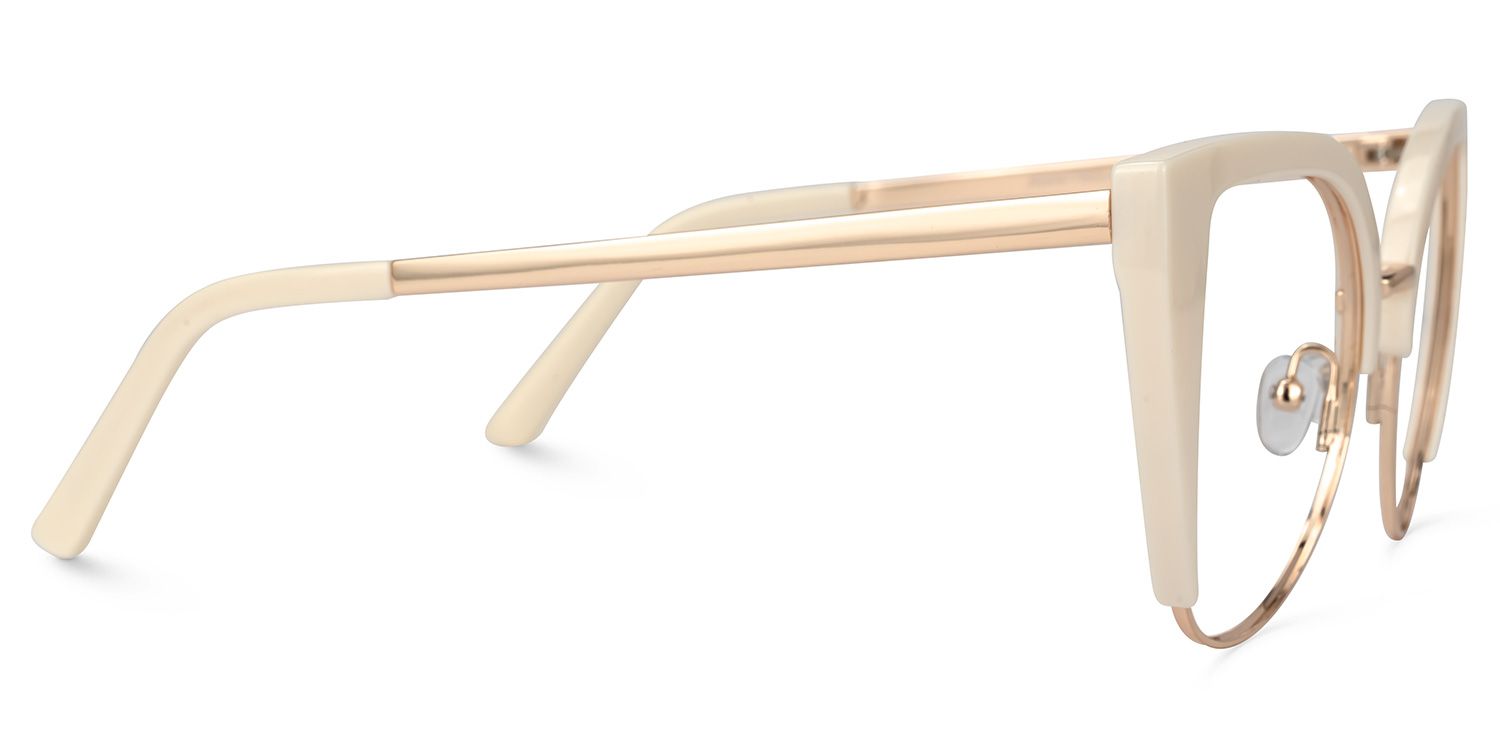 Brewer White Frame Eyeglasses and Cat Eye Design2