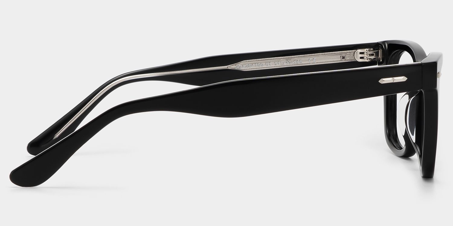 Robert Rectangular Thick Frame Black Glasses Online | ZEELOOL4