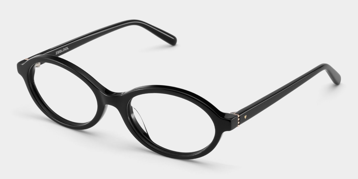 Oval Black Eyeglasses- Everly Acetate Frame Glasses5