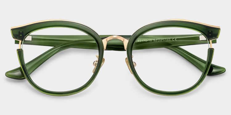 Laraine Cat Eye Green Glasses