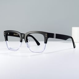 Gaydeh Rectangle Black Clear Glasses0