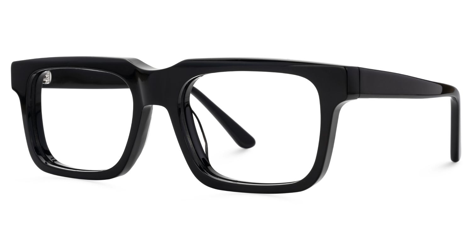 Larsen Black Rectangle Glasses Frames For Men | ZEELOOL UK2