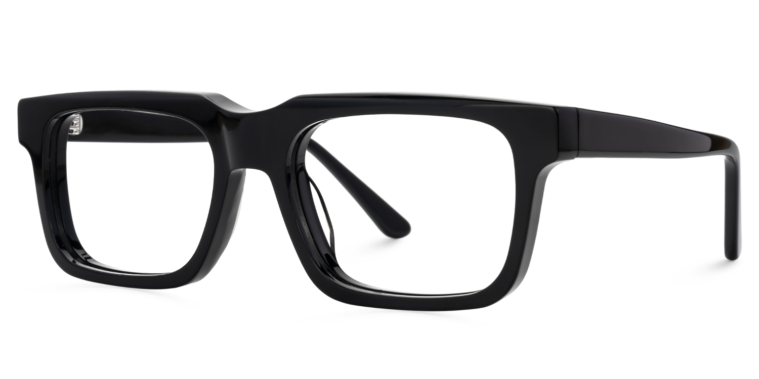 Larsen Rectangle Black Glasses2