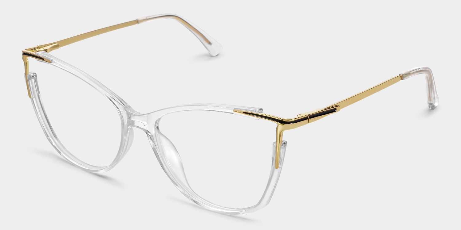 Cat eye Yomary Clear Frame Glasses | ZEELOOL UK2