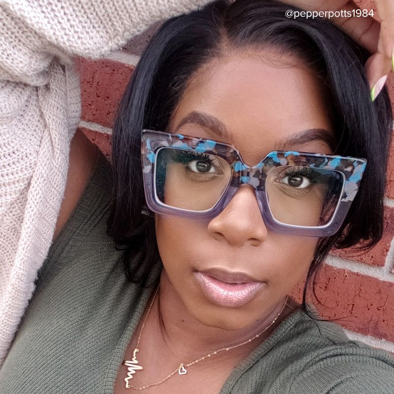 Brandon Blue Square Glasses with Chunky Acetate Frames5