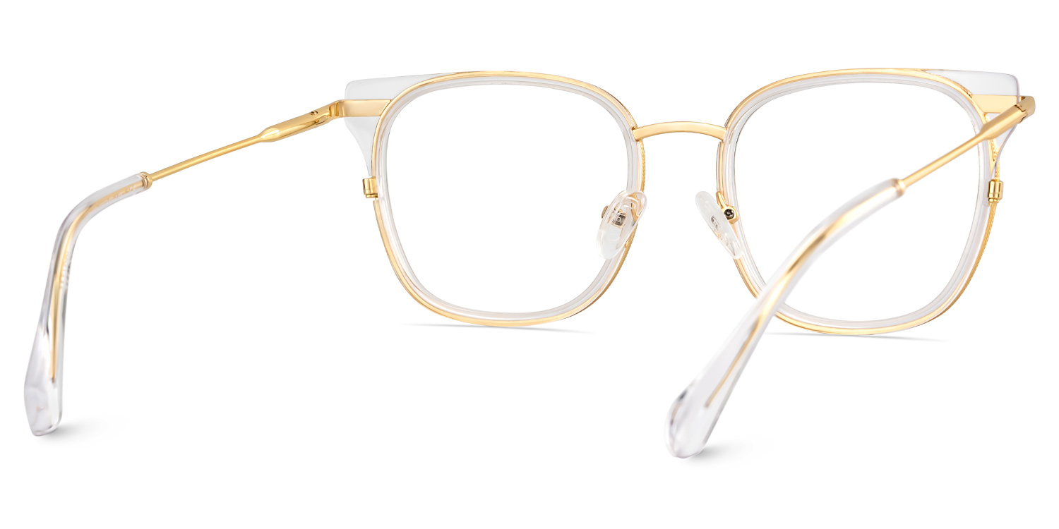 Cameron Eyeglasses in Square Crystal-gold Frame | ZEELOOL UK5