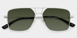 Angular rectangular aviators with a graphic edge.2
