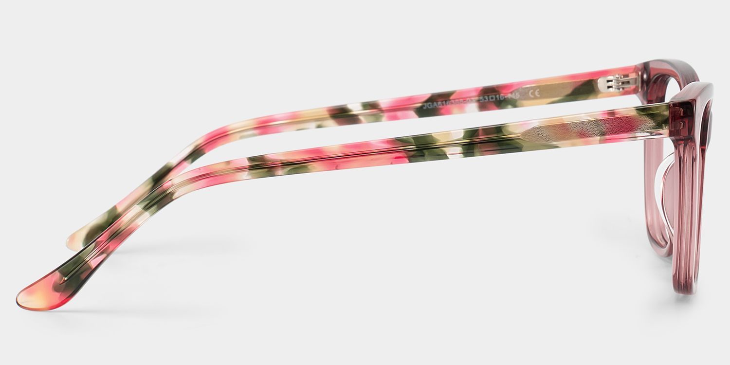 Faith Pink Rectangle Flower Eyeglasses for Women | ZEELOOL4