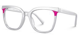 Dazzler Silver Pink Square Glasses3