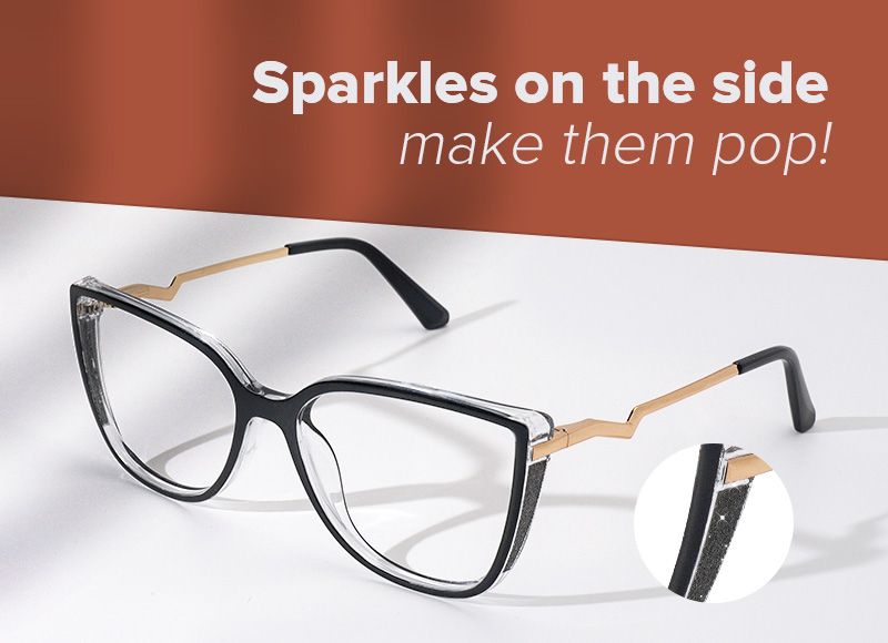 Spring hinges Celisa Eyeglasses, Celisa Black Glasses -Zeelool4