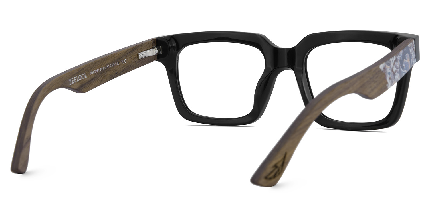 Rangel Rectangle Black Glasses5